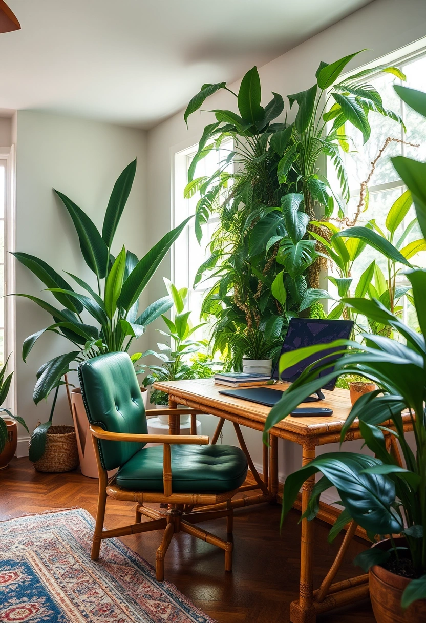 Moody green home office ideas 16