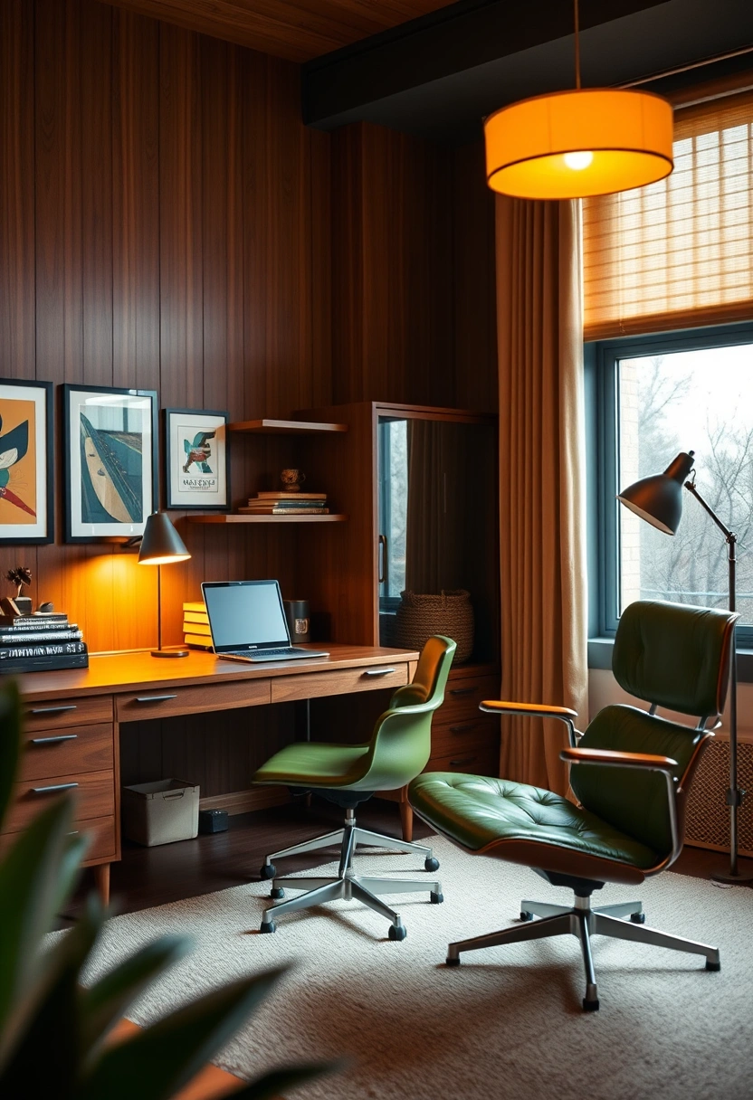 Moody green home office ideas 17