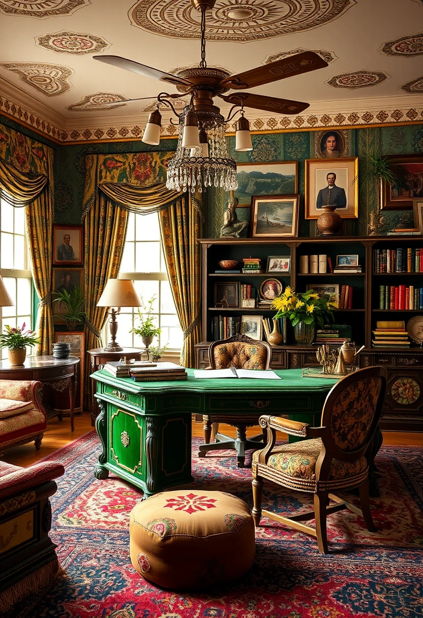 Moody green home office ideas 19