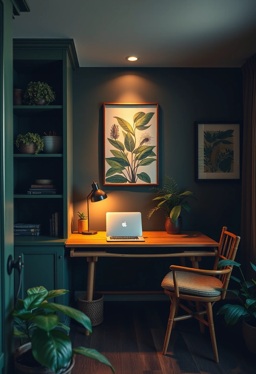 Moody green home office ideas 2