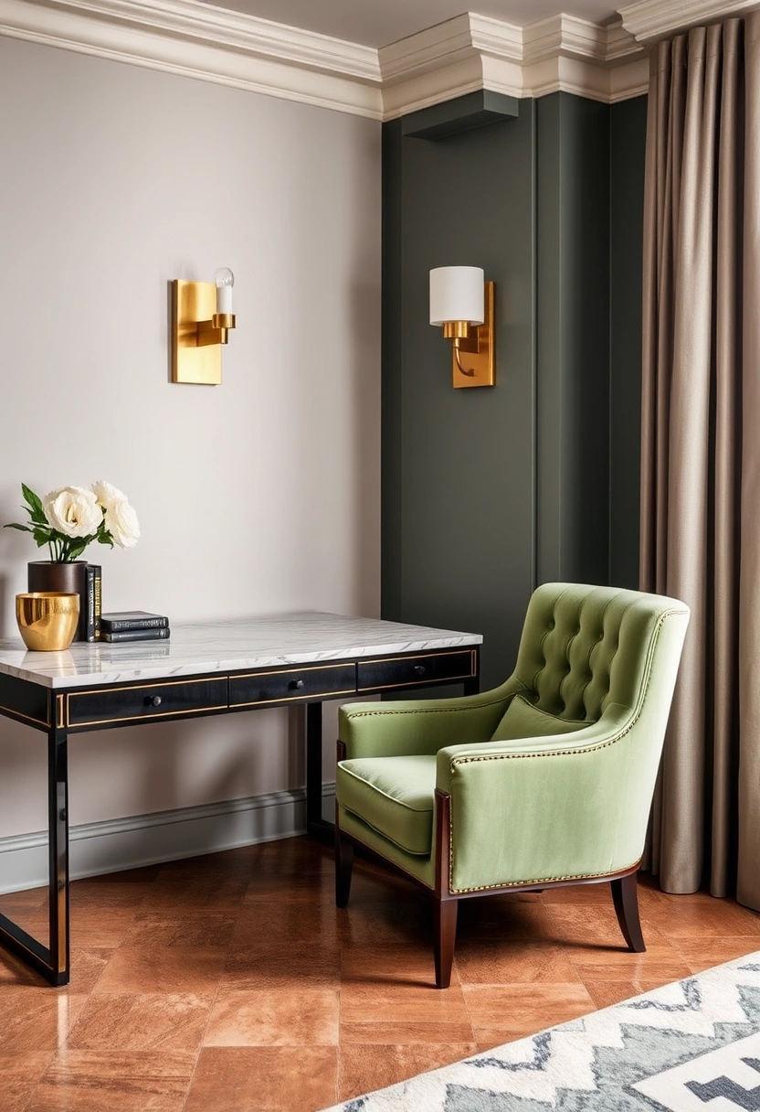 Moody green home office ideas 4