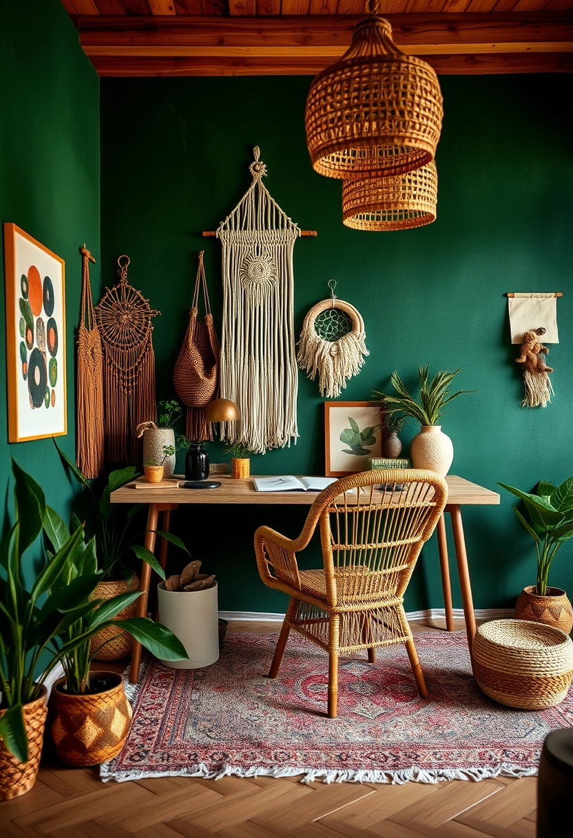 Moody green home office ideas 6