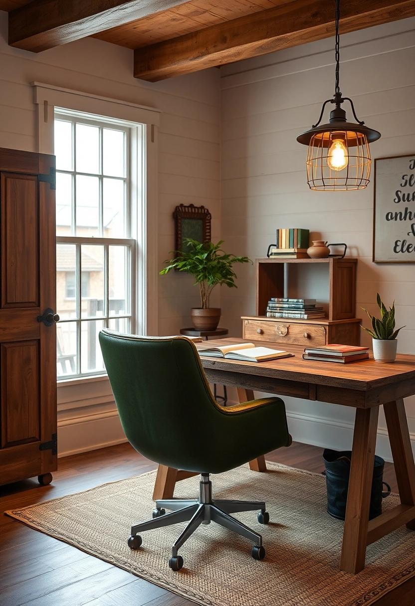 Moody green home office ideas 9