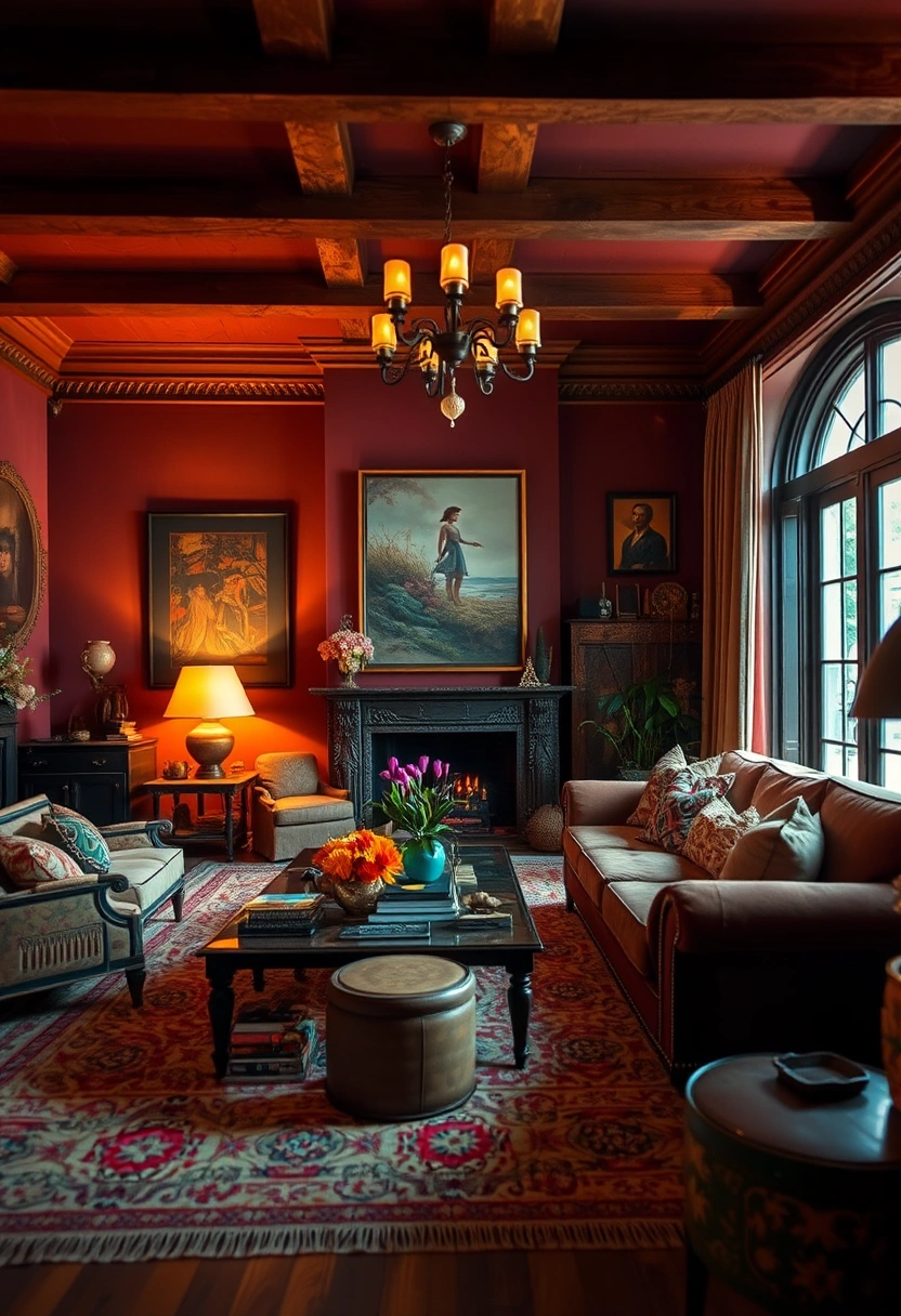 Moody vintage living room ideas 20