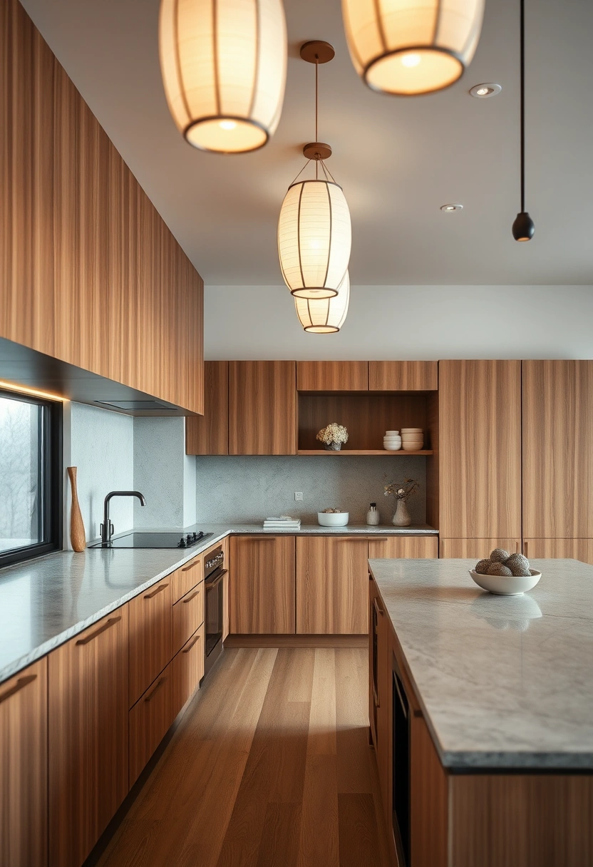 Natural wood kitchen cabinets ideas 10