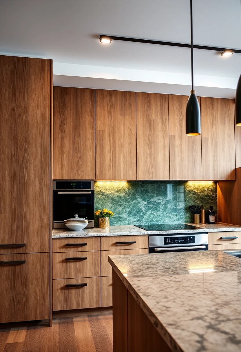 Natural wood kitchen cabinets ideas 3
