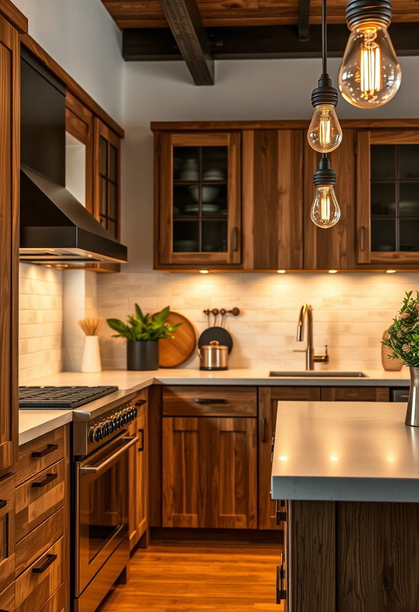 Natural wood kitchen cabinets ideas 4