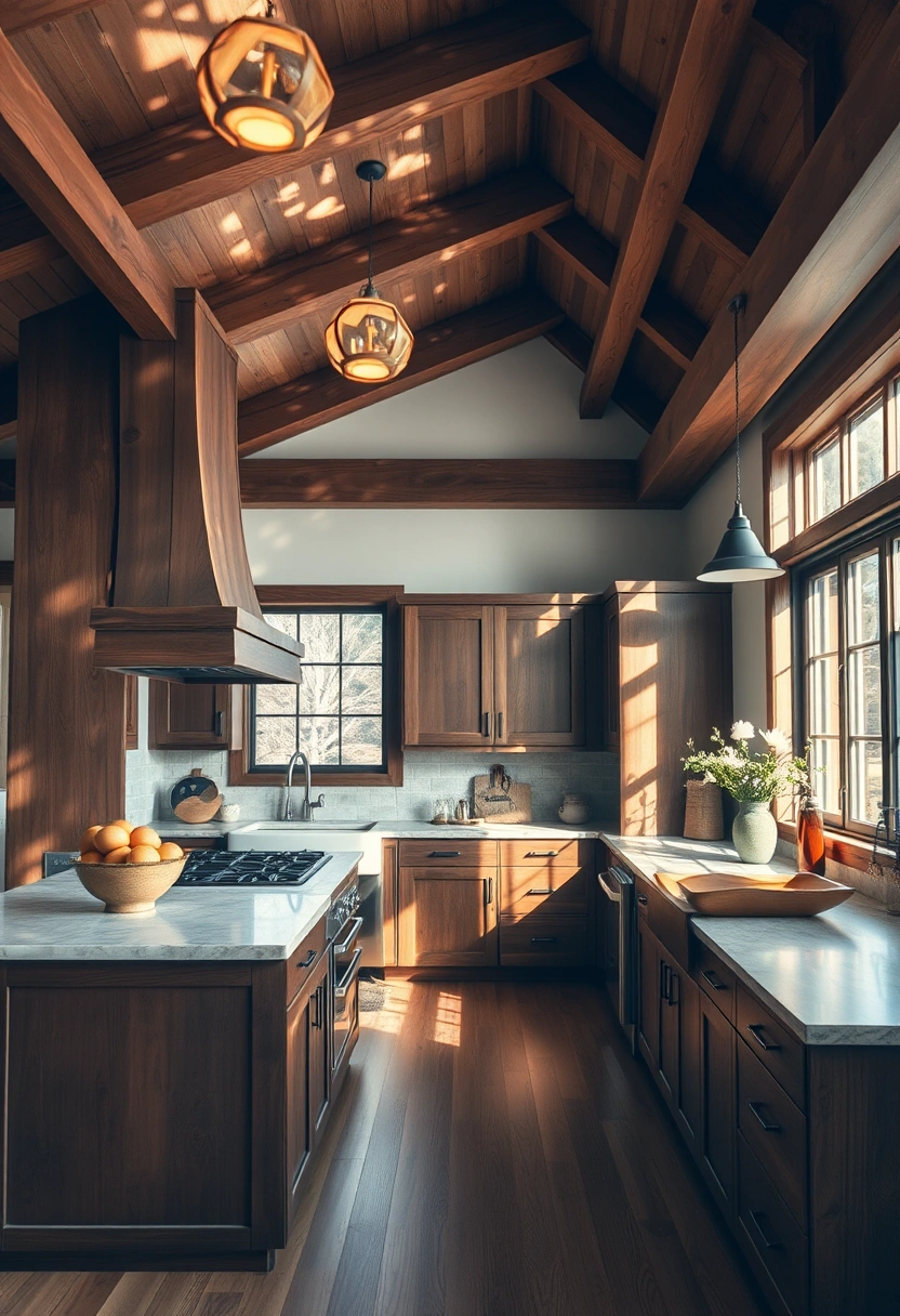 Natural wood kitchen cabinets ideas 5