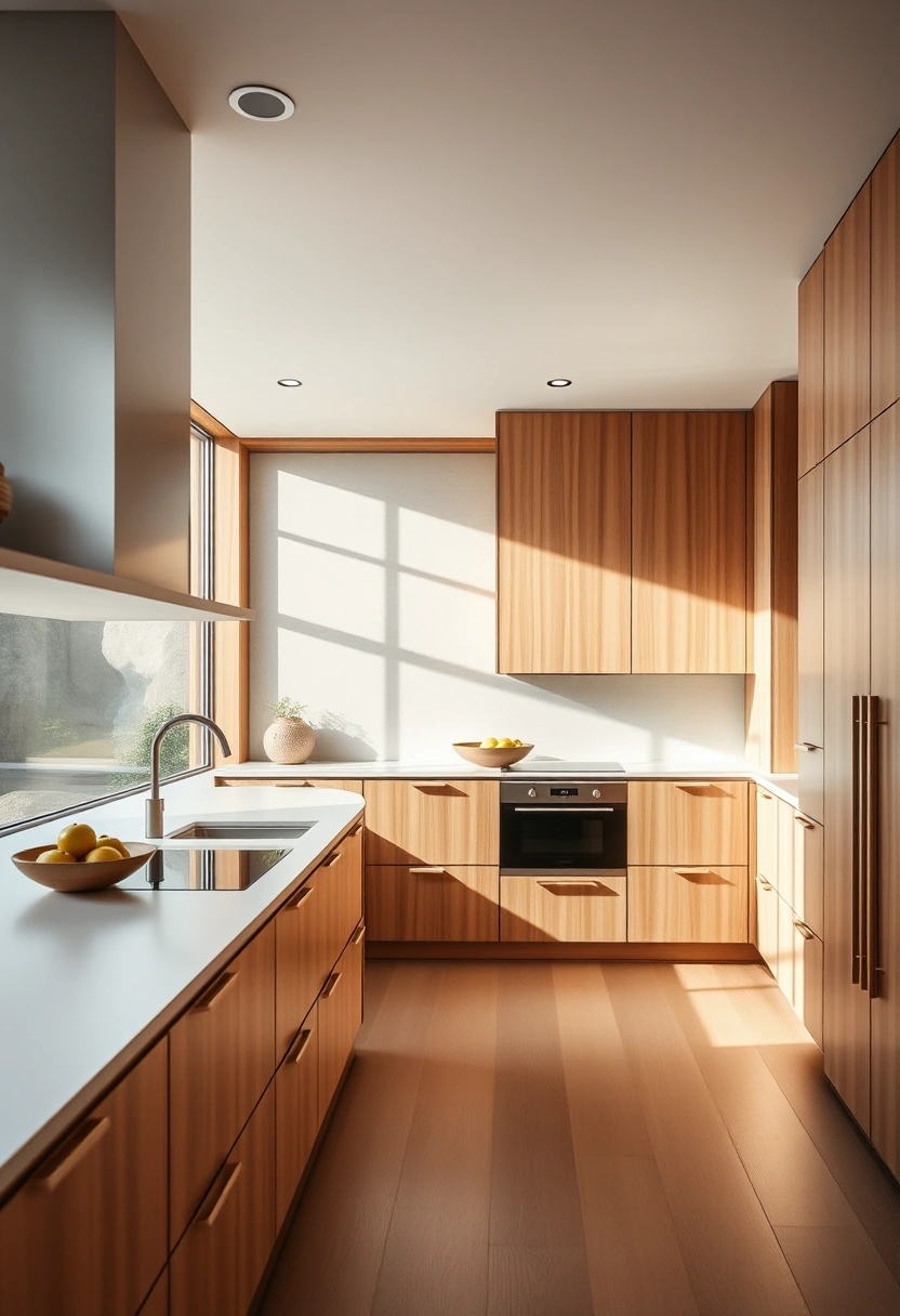 Natural wood kitchen cabinets ideas 7