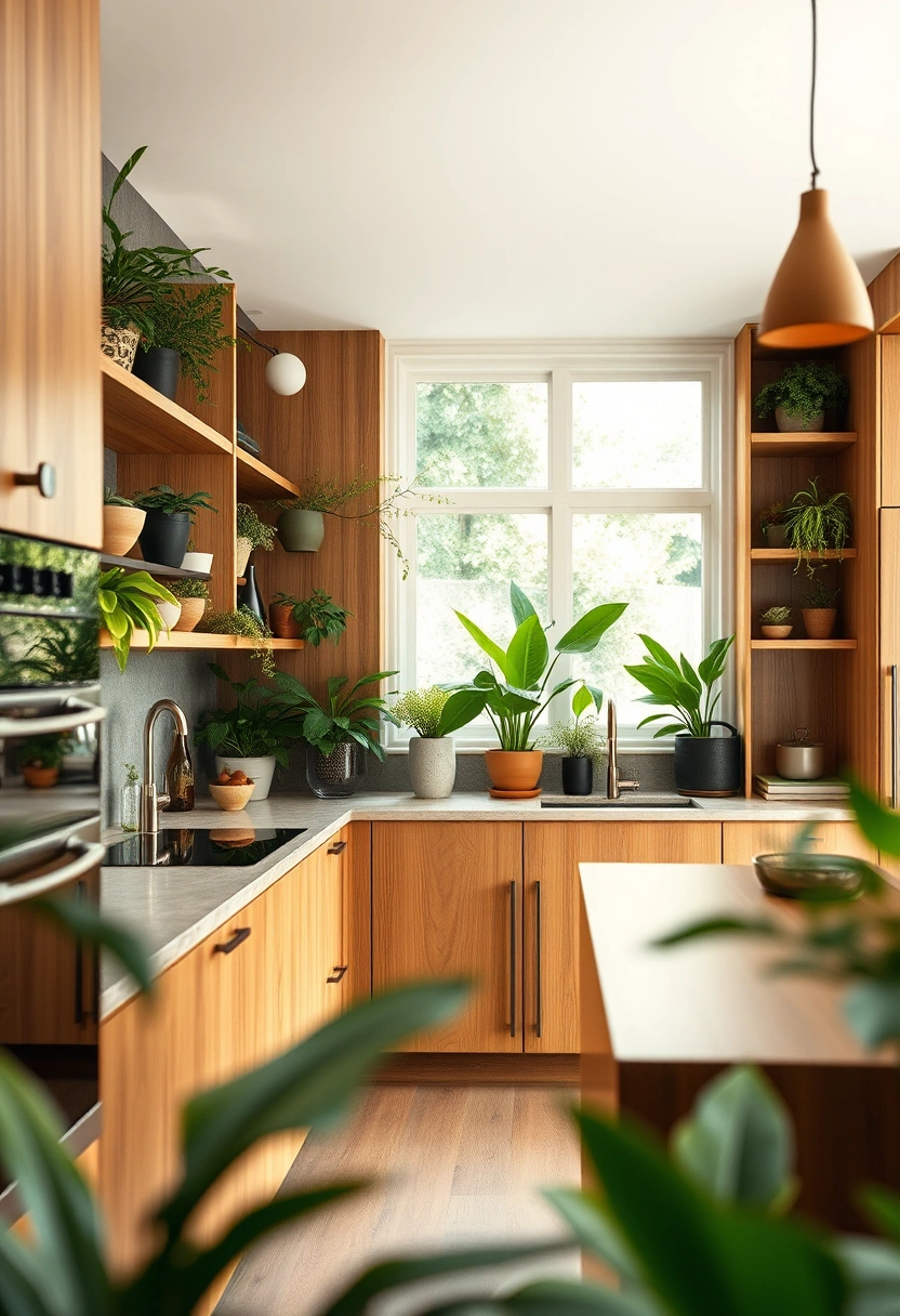Natural wood kitchen cabinets ideas 9