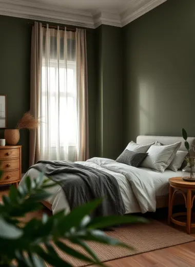 Olive green bedroom ideas 1