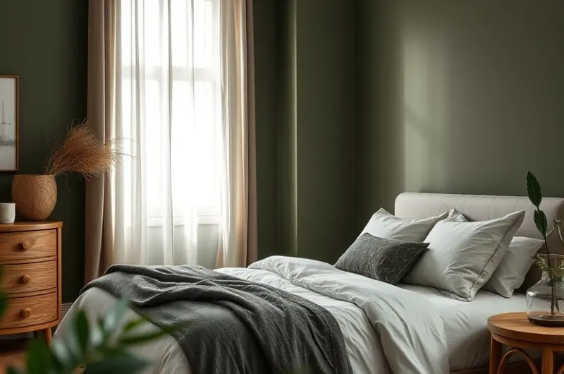 Olive green bedroom ideas 1