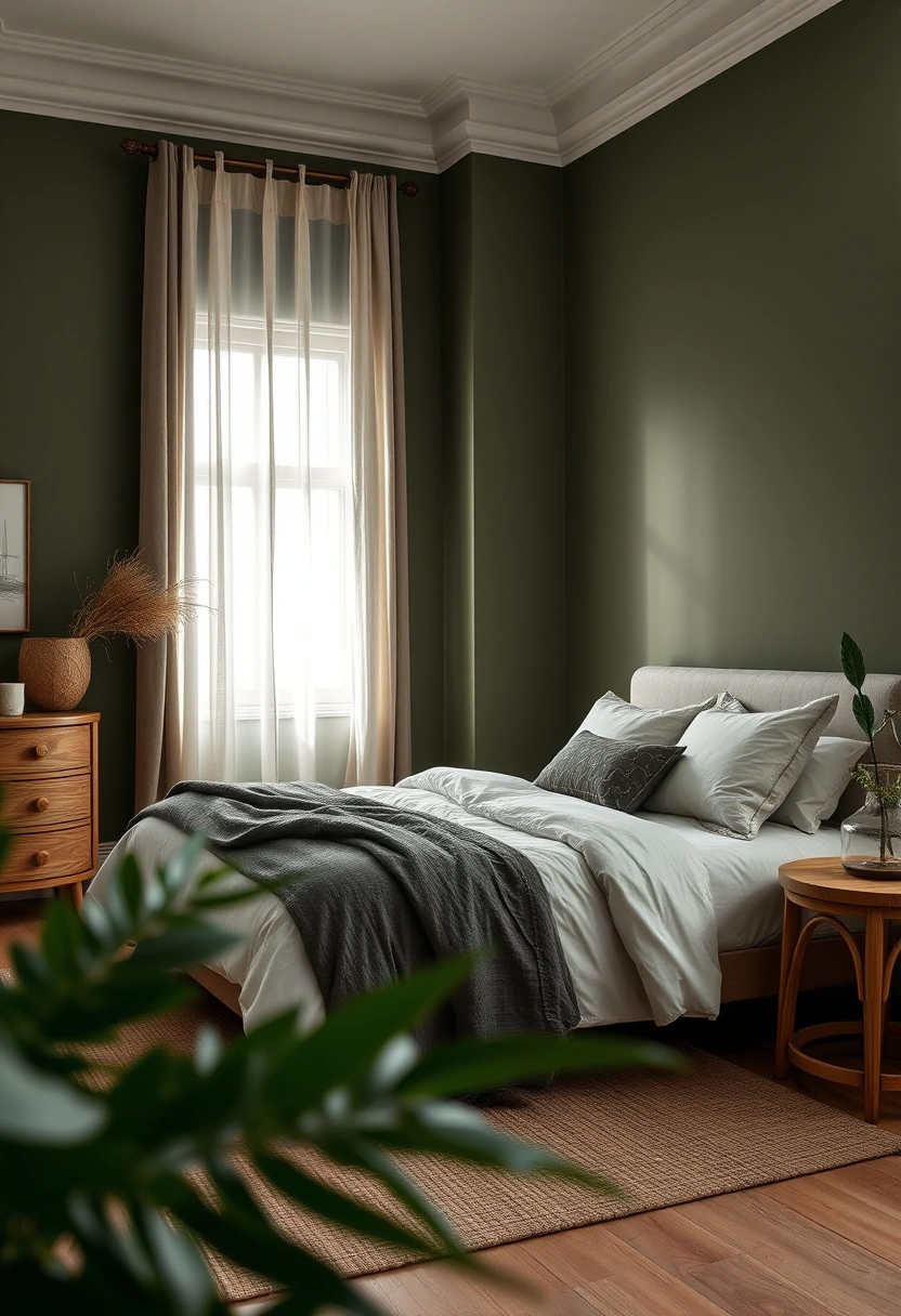 Olive green bedroom ideas 1