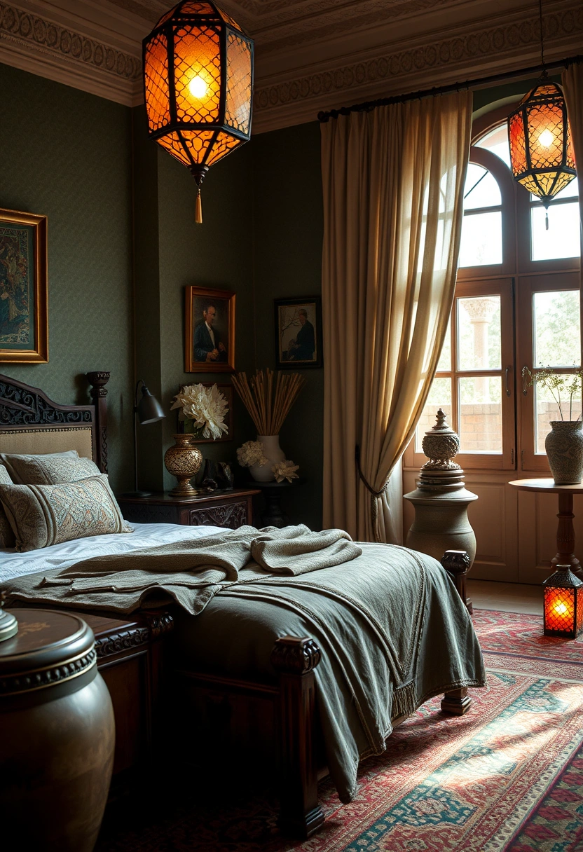 Olive green bedroom ideas 17