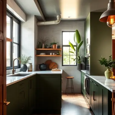 Olive green kitchen ideas 1