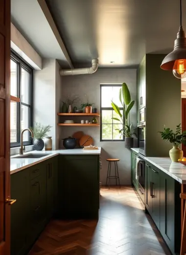 Olive green kitchen ideas 1