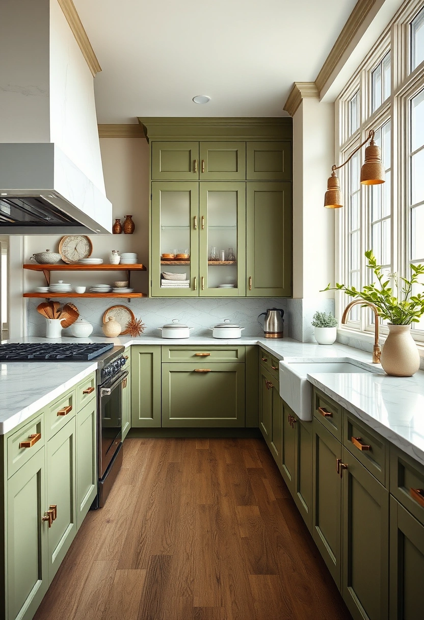 Olive green kitchen ideas 10