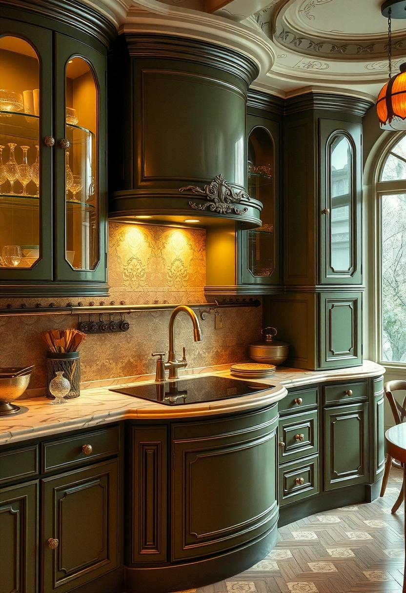 Olive green kitchen ideas 11