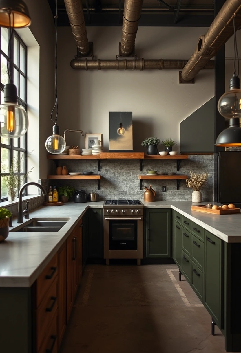 Olive green kitchen ideas 12