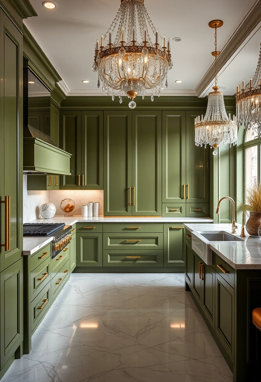 Olive green kitchen ideas 19