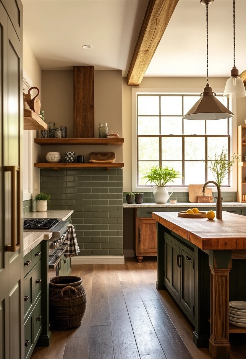 Olive green kitchen ideas 2