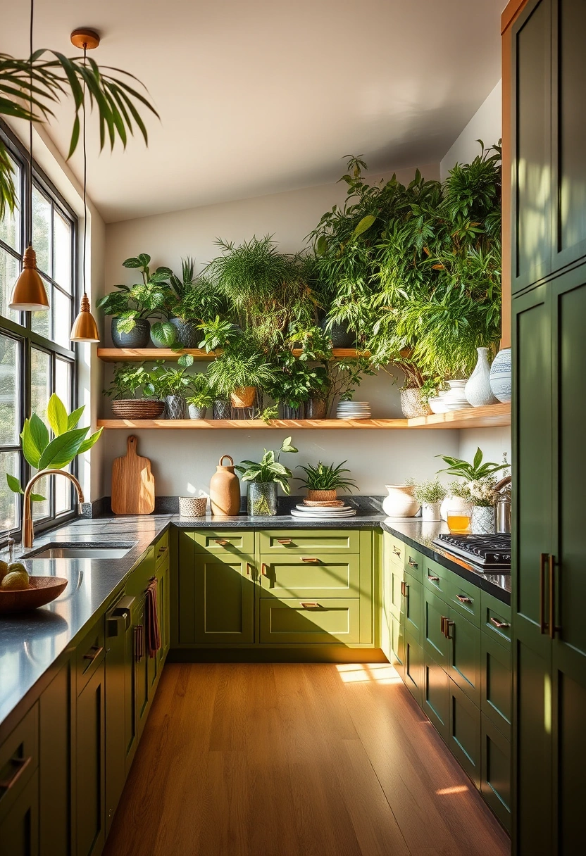 Olive green kitchen ideas 6