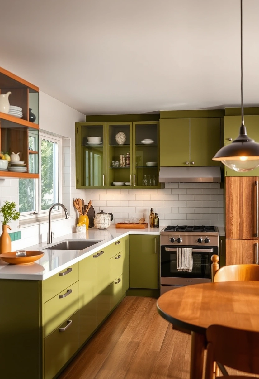 Olive green kitchen ideas 7