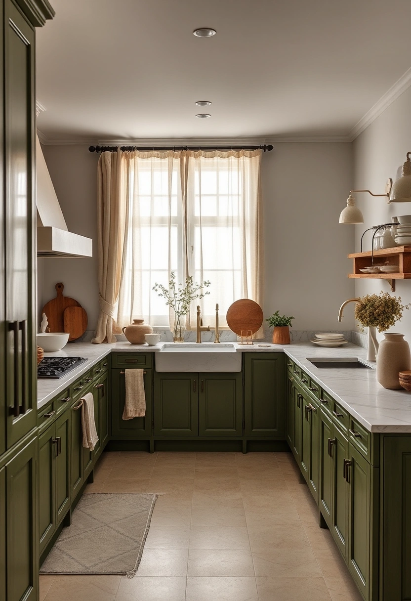 Olive green kitchen ideas 8