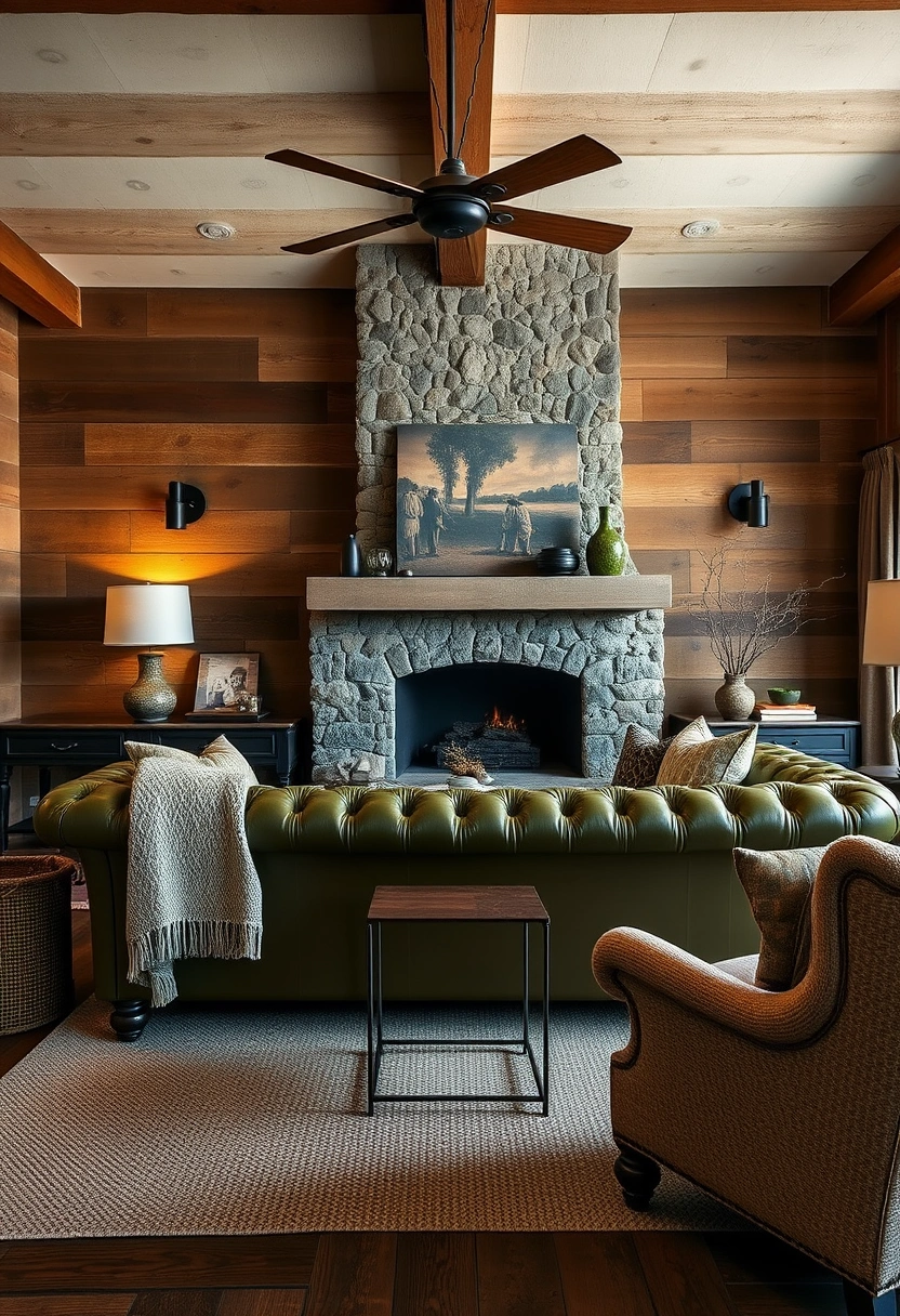 Olive green living room ideas 10