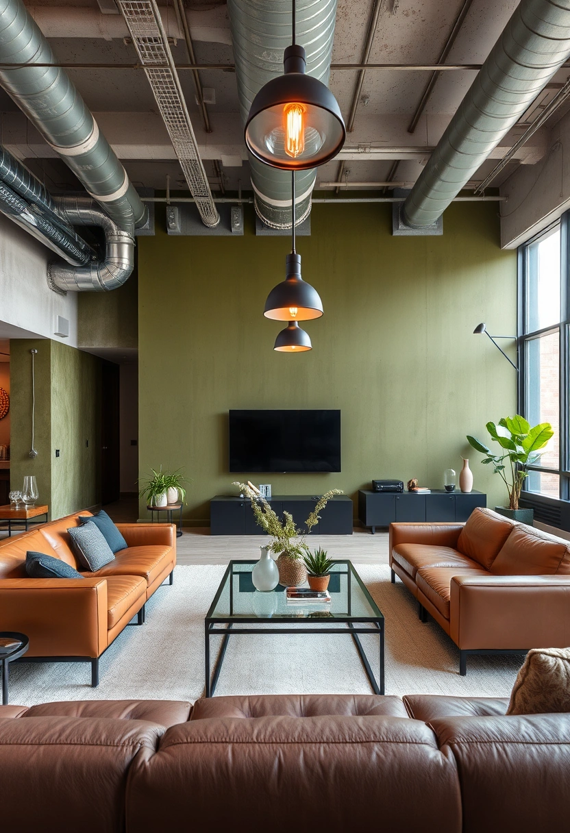 Olive green living room ideas 14