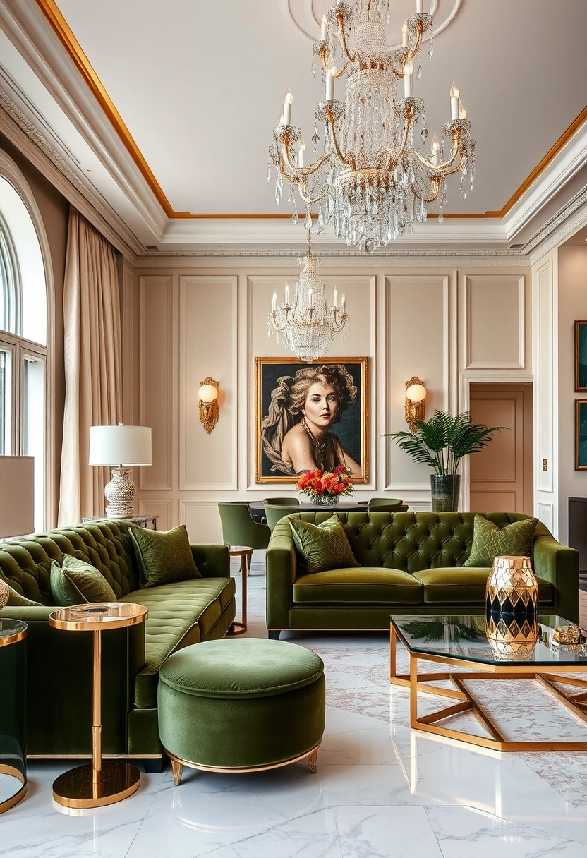 Olive green living room ideas 15