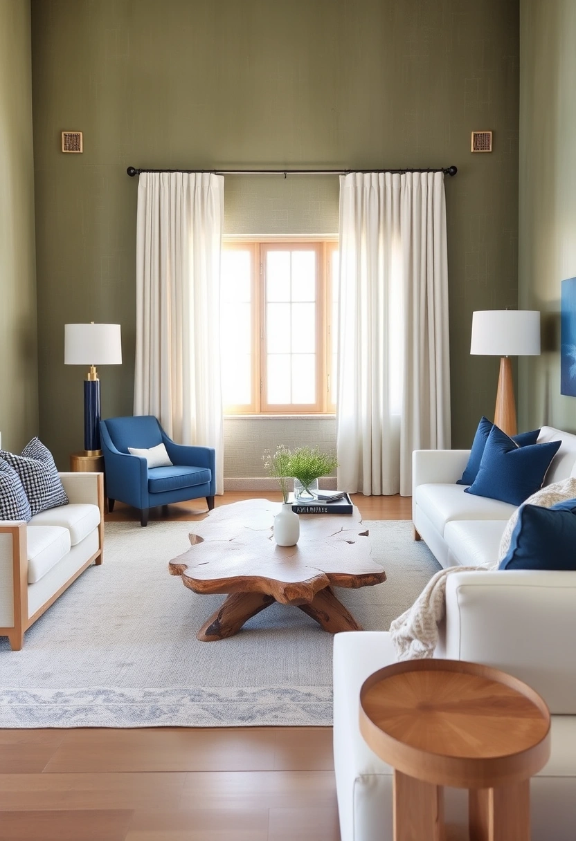 Olive green living room ideas 16