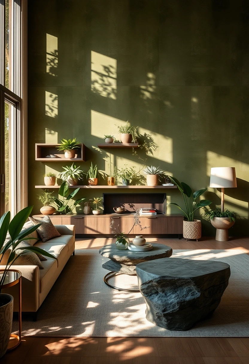 Olive green living room ideas 2