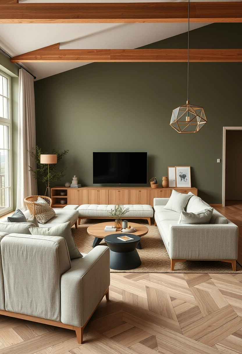Olive green living room ideas 3