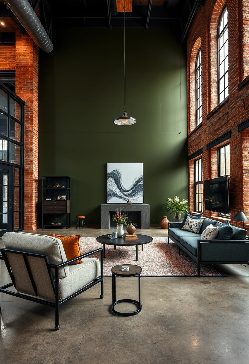 Olive green living room ideas 4