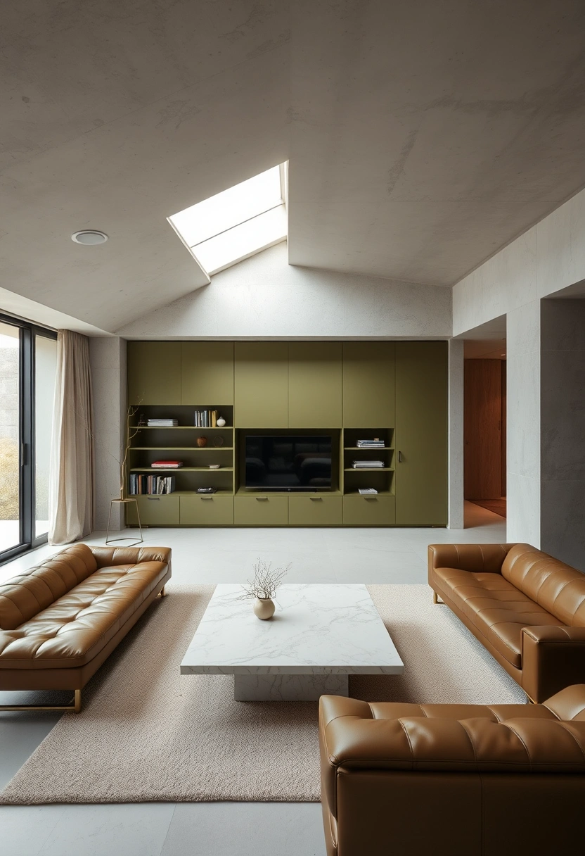Olive green living room ideas 7