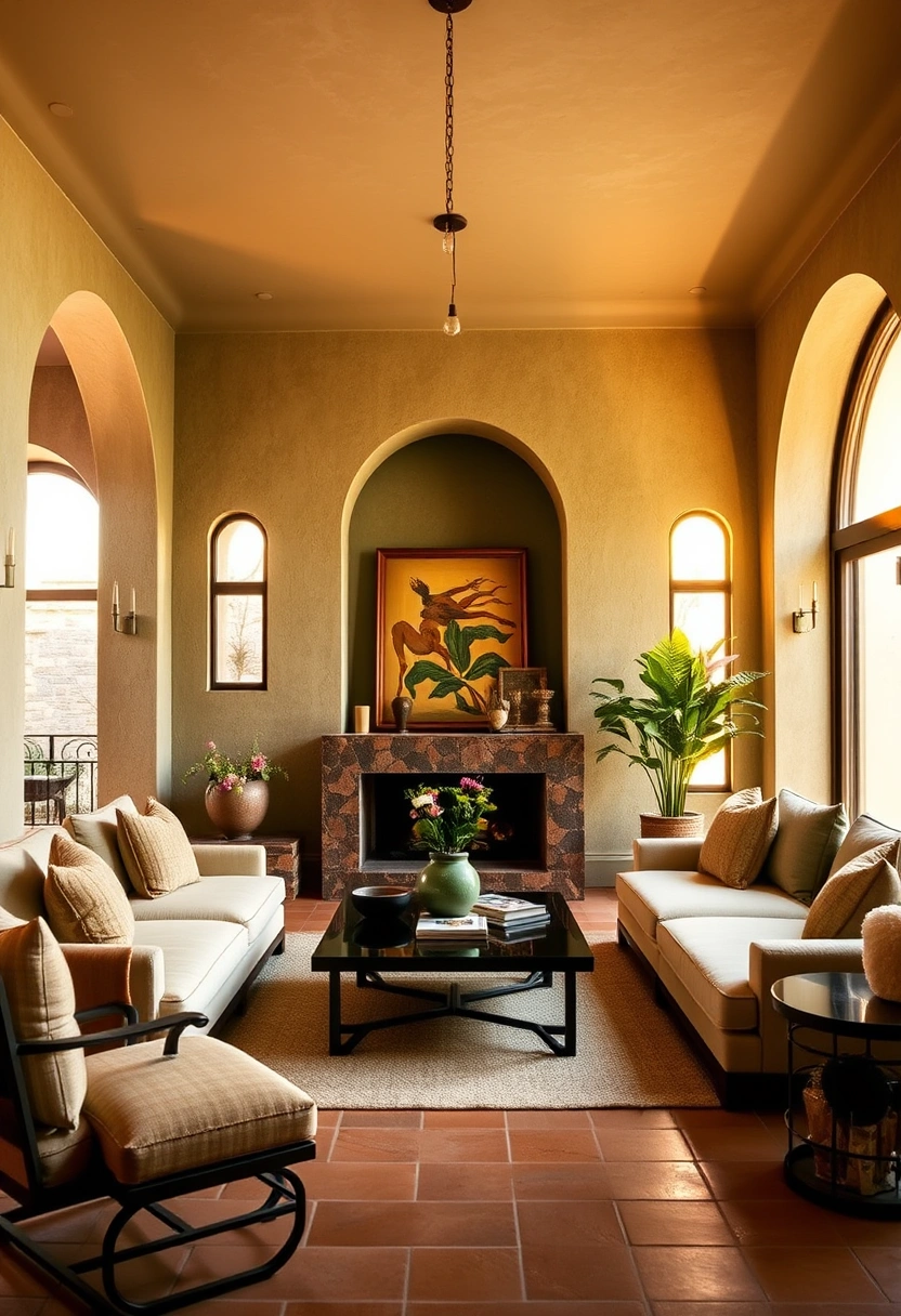 Olive green living room ideas 8