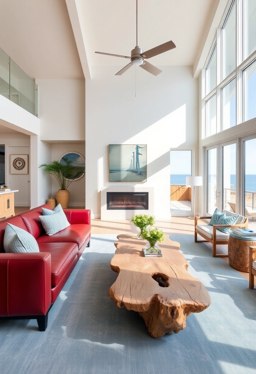 Red couch living room ideas 18