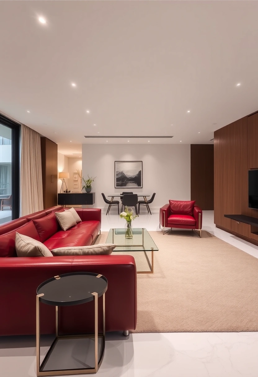 Red couch living room ideas 3