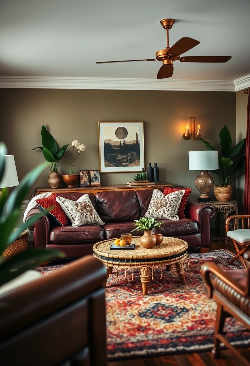 Red couch living room ideas 4