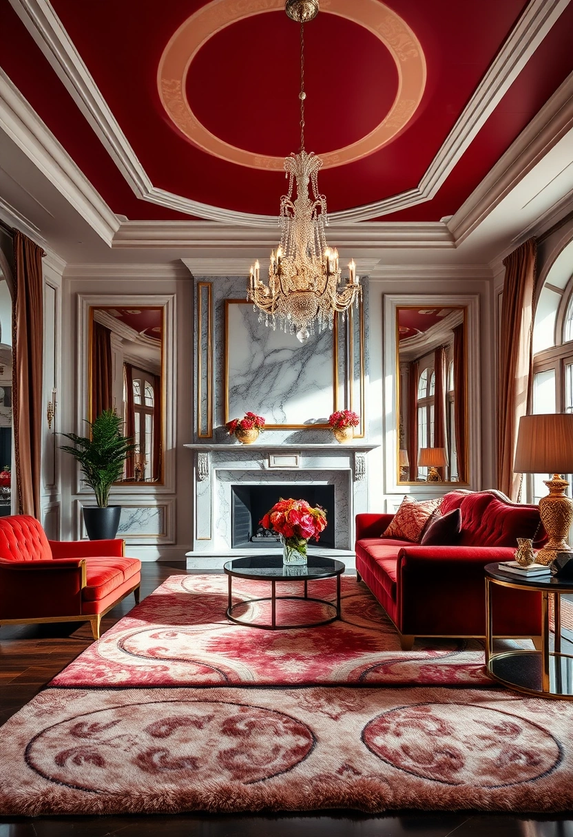 Red couch living room ideas 5