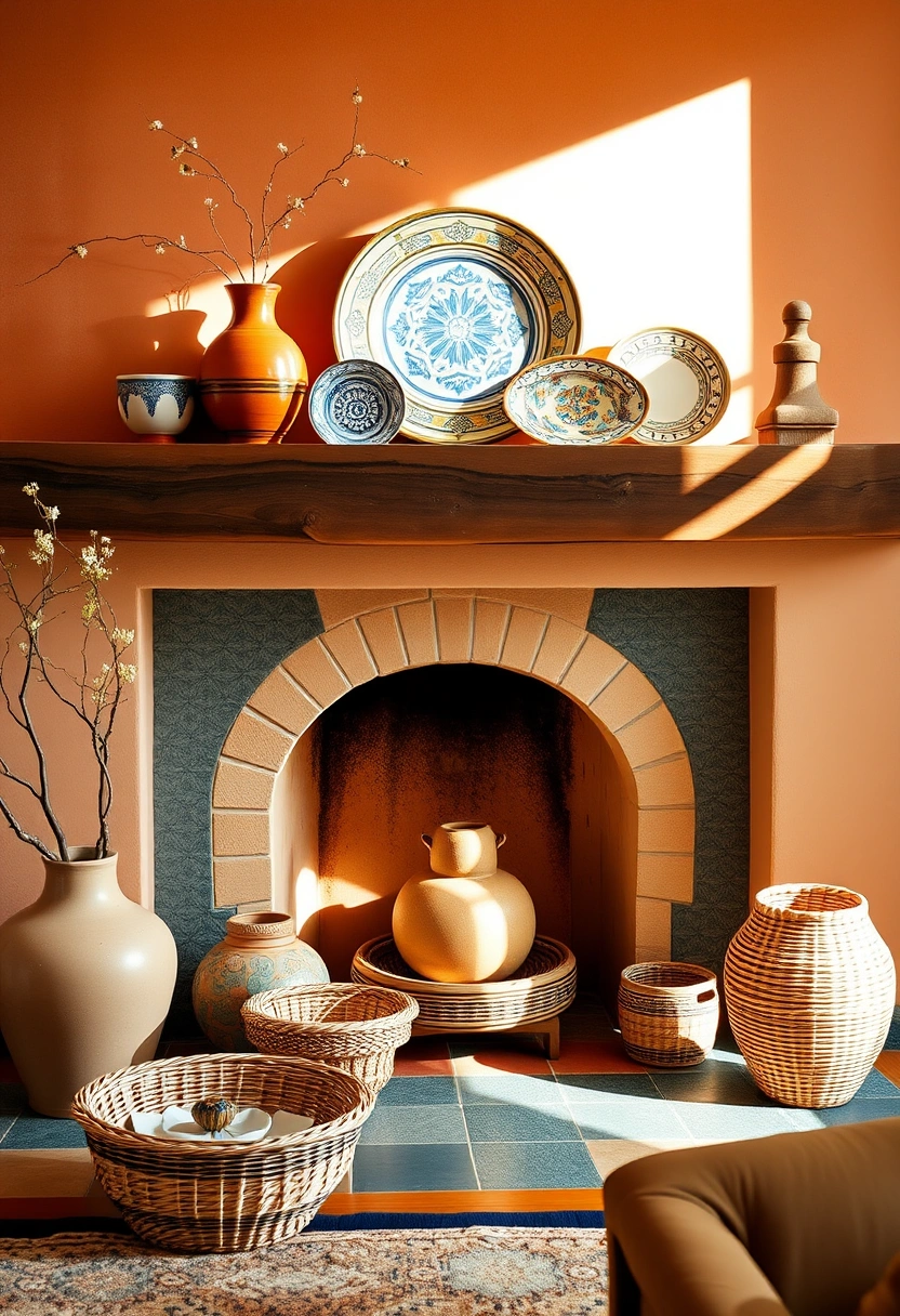 Spring fireplace mantel decor ideas 10