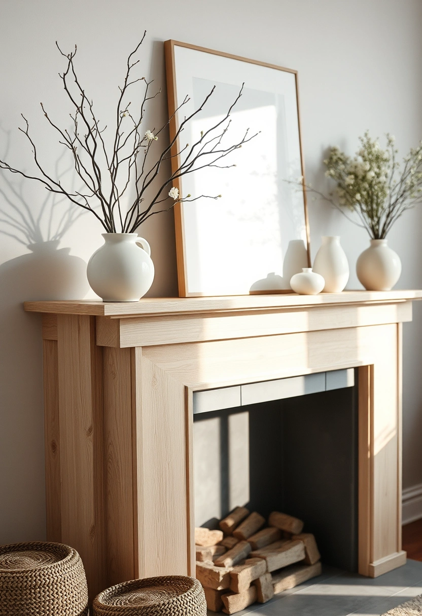 Spring fireplace mantel decor ideas 13