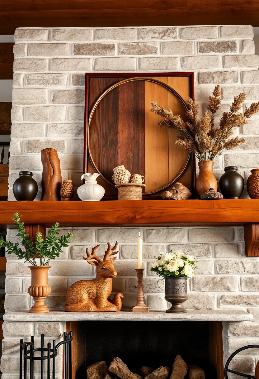 Spring fireplace mantel decor ideas 15