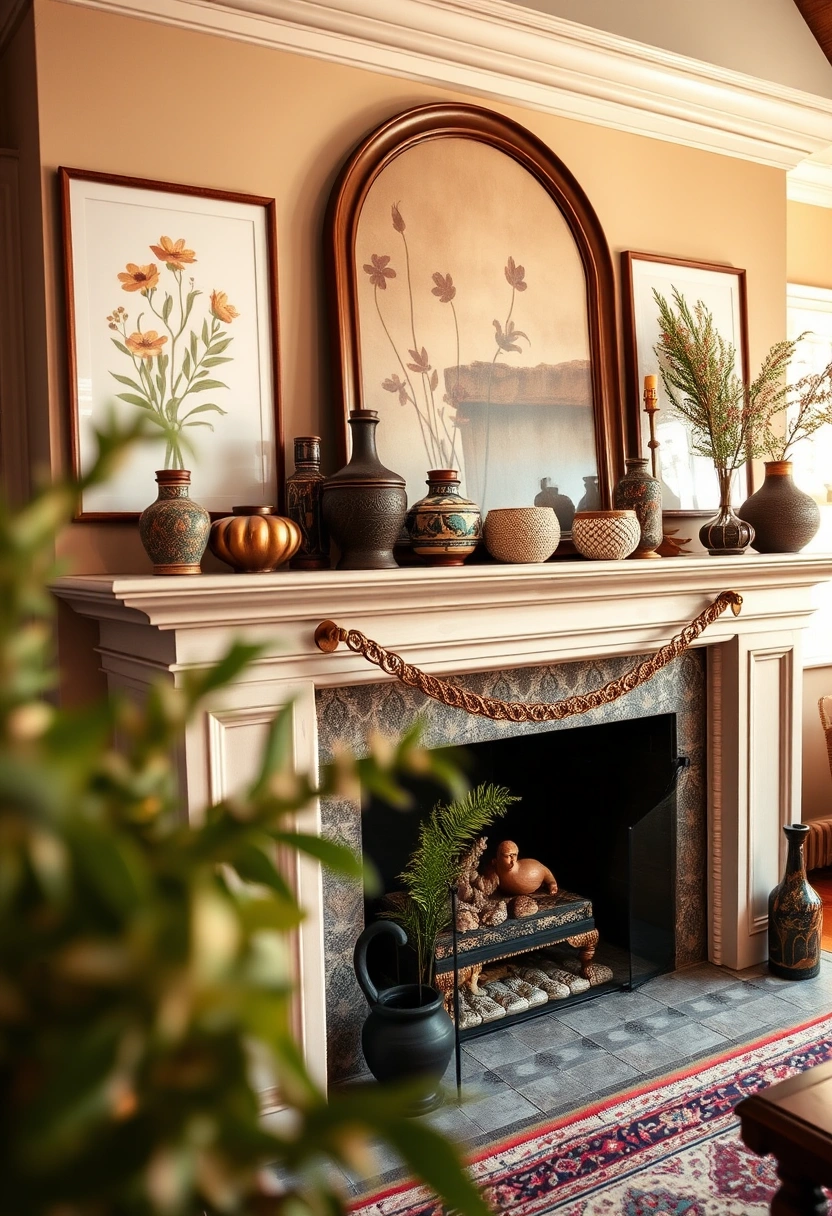 Spring fireplace mantel decor ideas 17