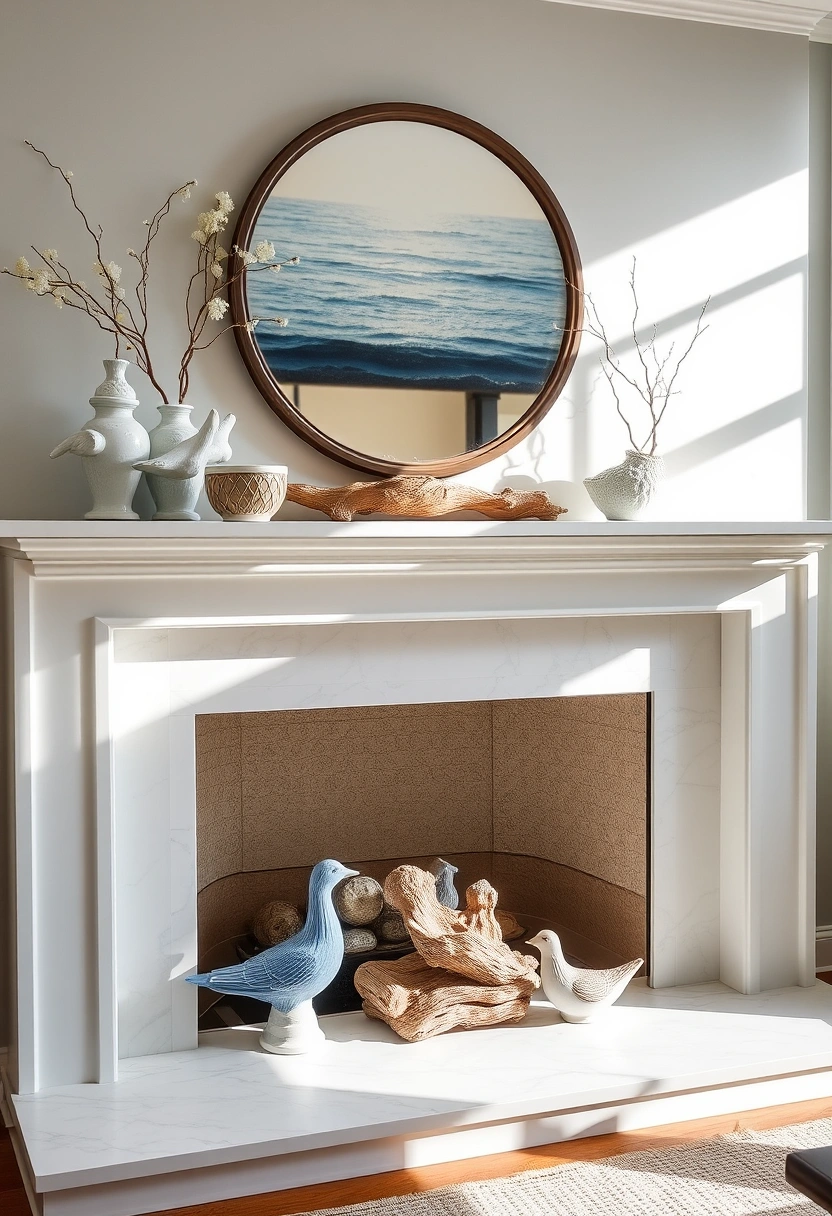 Spring fireplace mantel decor ideas 2
