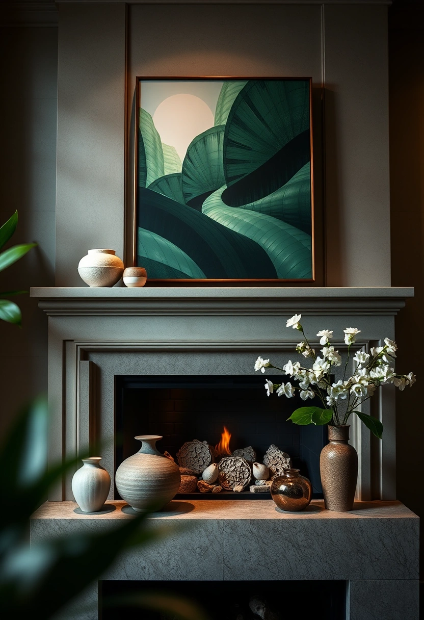 Spring fireplace mantel decor ideas 5