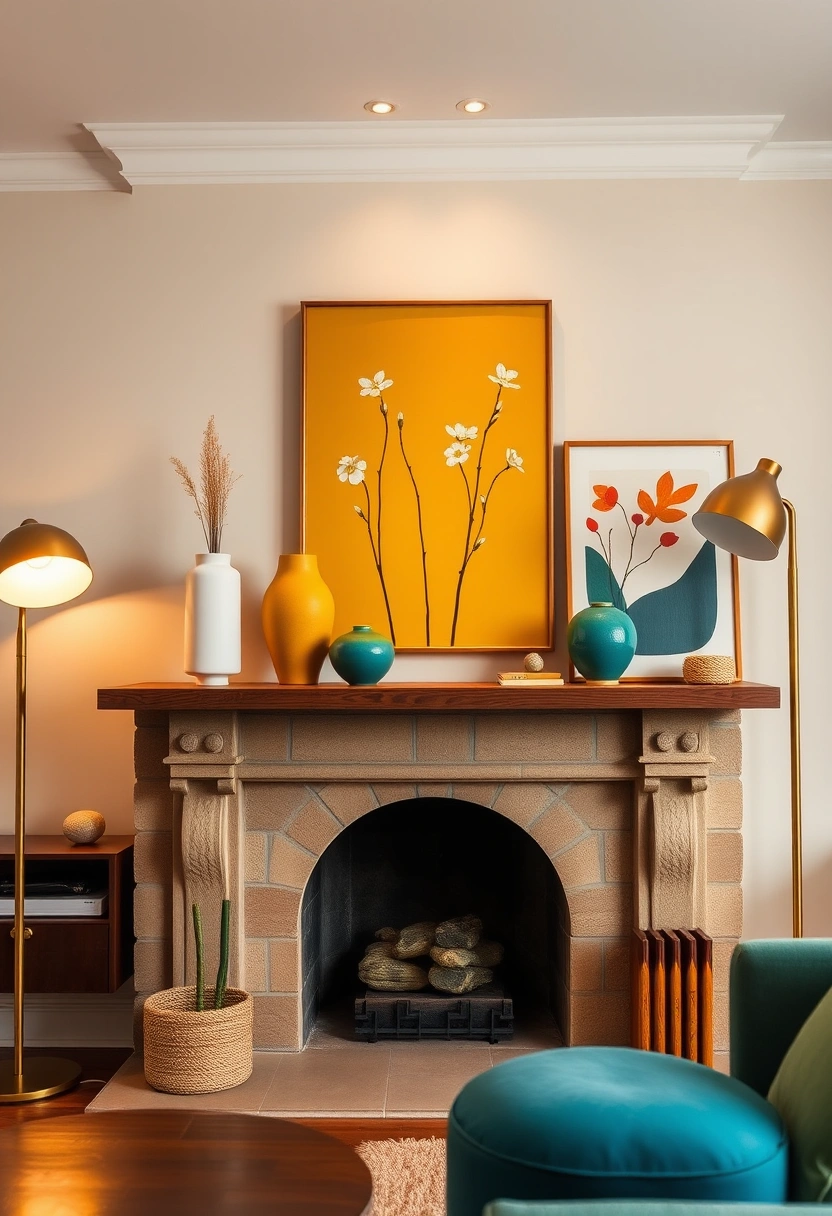 Spring fireplace mantel decor ideas 7