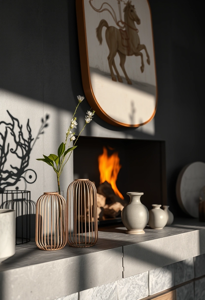 Spring fireplace mantel decor ideas 8