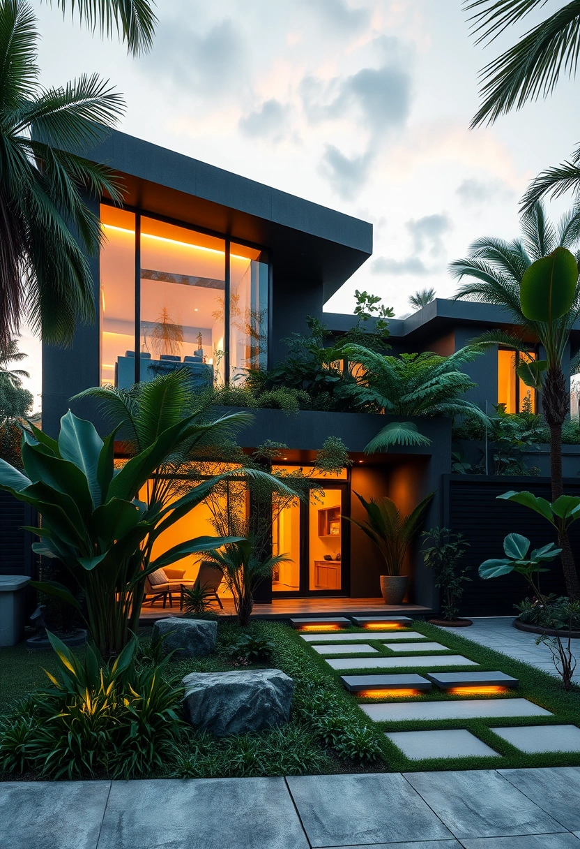Suburban house bloxburg exterior ideas 15